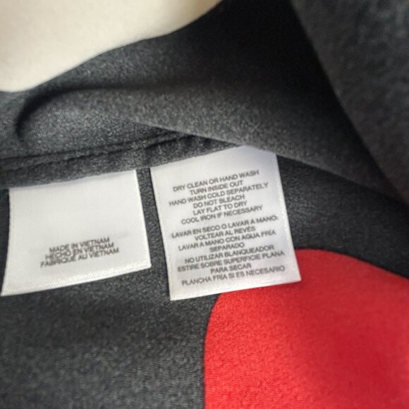 Anne Klein Womens Dot-Print Split-Neck Blouse Top Medium Black/Poppy Combo New - Picture 4 of 8